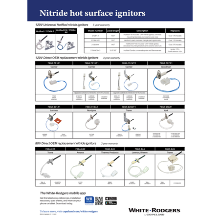 Ignitor Cross Reference Laminated Counter Reference Card