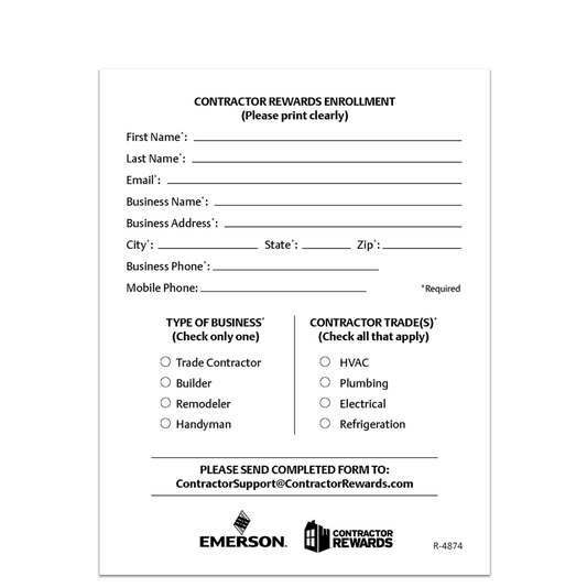 Contractor Rewards Enrollment Form